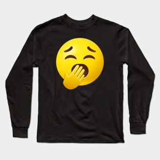 Yawning face emoji Long Sleeve T-Shirt